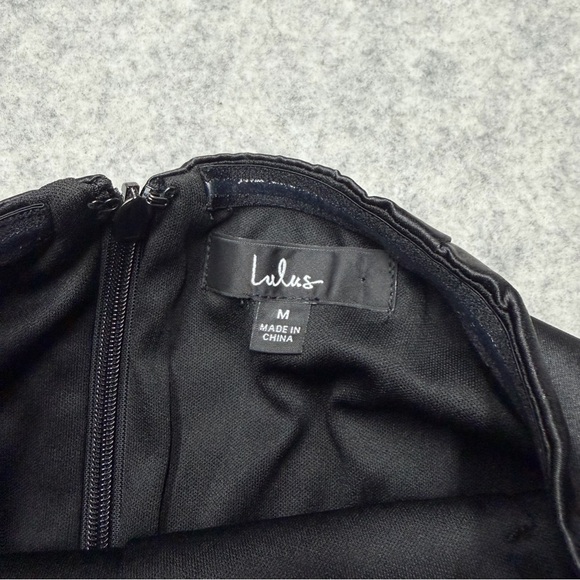 Lulu’s Perfectly Exquisite Black Satin Strapless Bodycon Mini Dress Size Medium - Picture 12 of 15